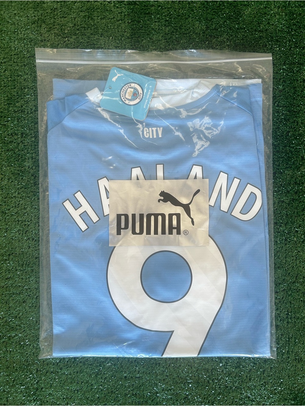 Puma Kids Manchester City Jersey - Light Blue/White Haaland #9